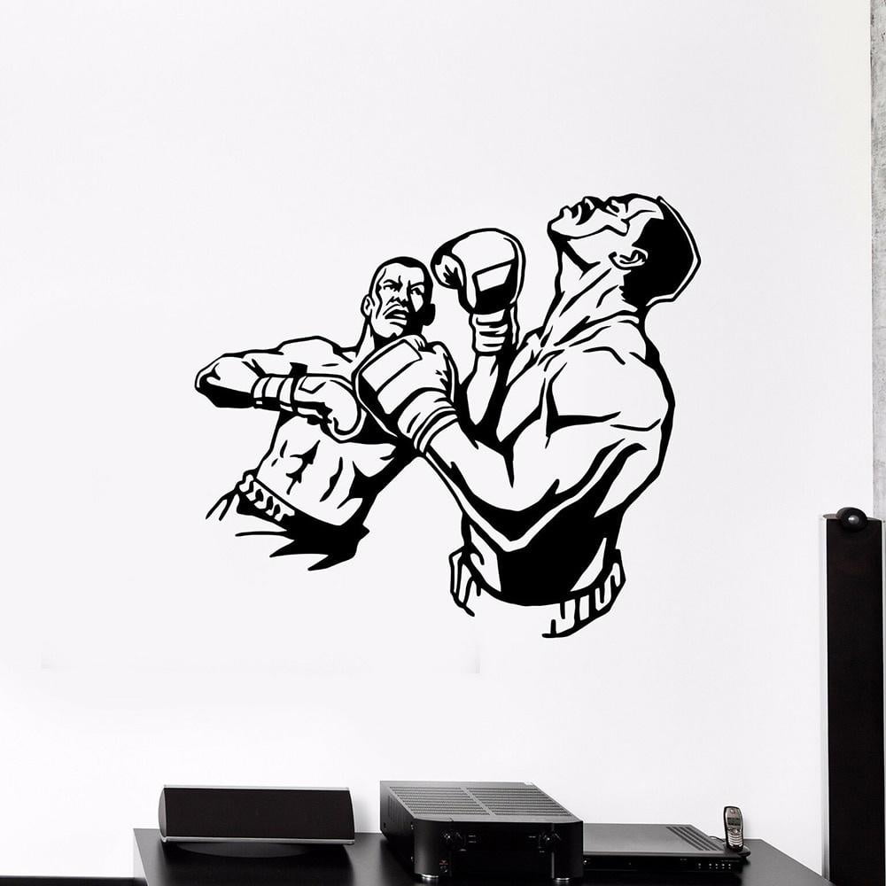 Boxing Sport Wall Decal Fight Boxing Knockout Sparring Sport Vinyl Wall ...