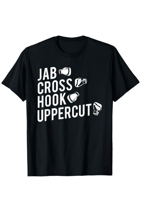 Boxing T-Shirt, Jab Cross Hook Uppercut Boxer Tee T-Shirt