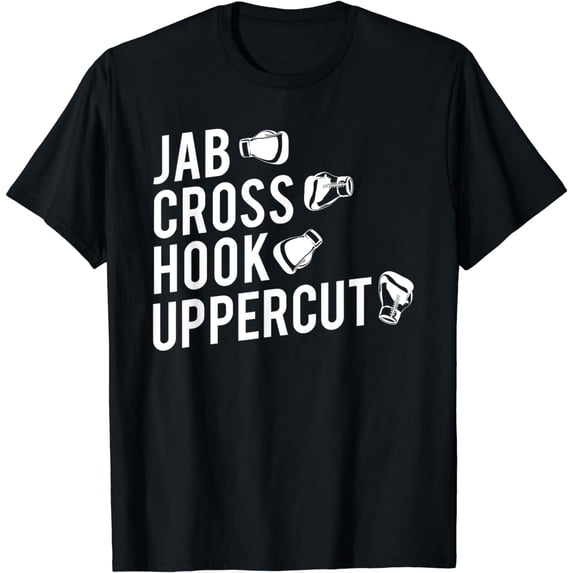 Boxing T-Shirt, Jab Cross Hook Uppercut Boxer Tee mens t shirt,black,women,funny,misfits,men,journey,t-shirt