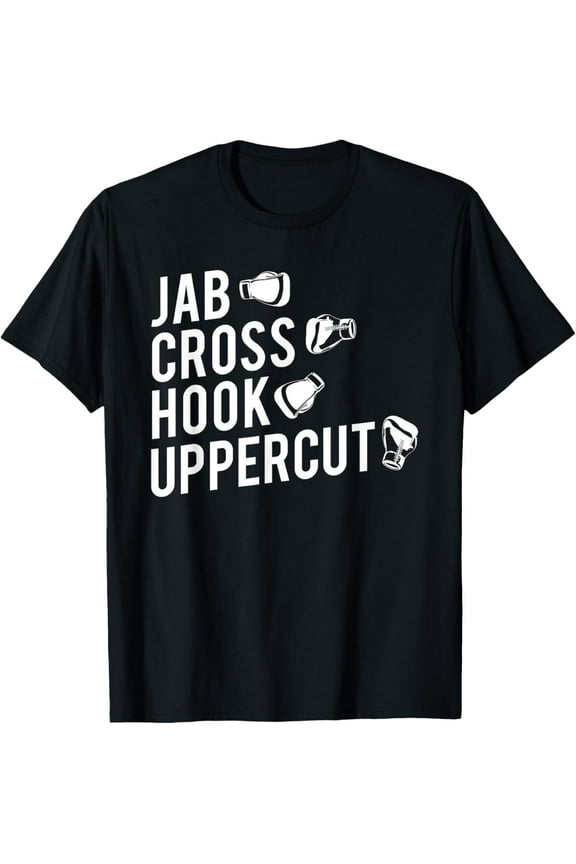 Boxing T-Shirt, Jab Cross Hook Uppercut Boxer Tee