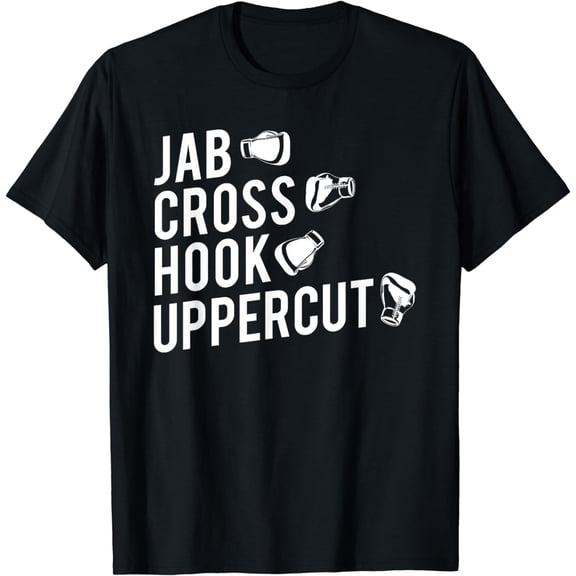 Boxing T-Shirt, Jab Cross Hook Uppercut Boxer Tee mens t shirt，black，women，funny，misfits，men，journey，t-shirt