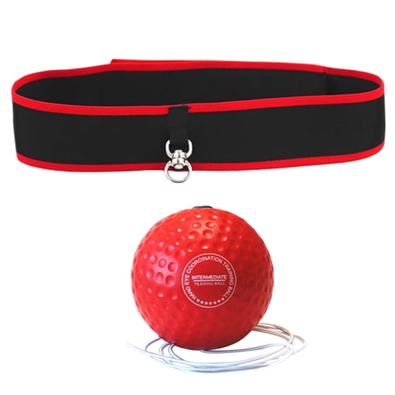 Boxing Training Ball with Adjustable Headband Hand Eye Coordination Perfect for Reaction, Agility, Punching Speed, Fight Skill and Hand Eye Coordination Training (Red)