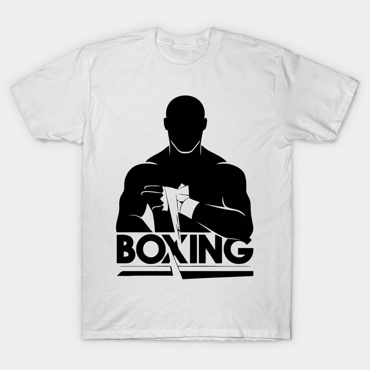 Boxing Warrior Silhouette Power Sport Graphic Tee, Strong Fighter ...