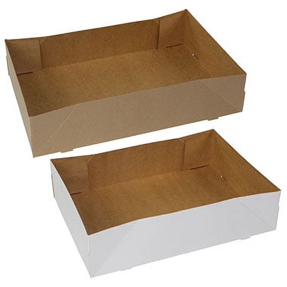 Boxit Corporation 2-Piece Donut Box White Outside Kraft Inside, 12" Length x 2.5" Width x 16" Depth | 150/Bundle