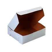 Boxit Corporation Lock Corner 1-Piece Bakery Box White Outside and Kraft Inside, 10.5" Length x 8" Width x 2.5" Depth, Cardboard | 250/Bundle