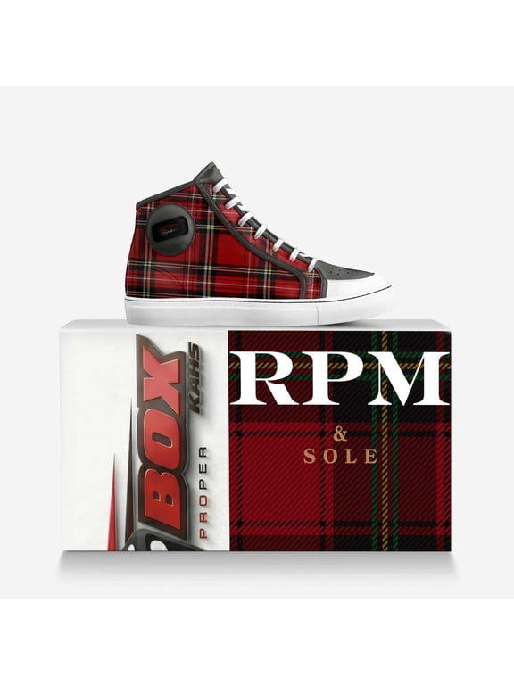 RPM & Sole Men's Plaid High-Top Sneakers with Branded Box - Limited Edition Streetwear
