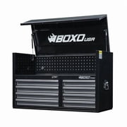 Boxo Tools BOXUAC45081AL-BK-1 45 in. Pro Series 8-Drawer Top Tool Chest, Gloss Black