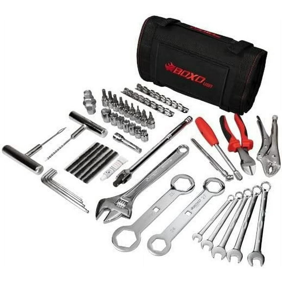 Boxo USA Adventure Motorcycle Tool Kit - 40-Piece Compact Tool Roll
