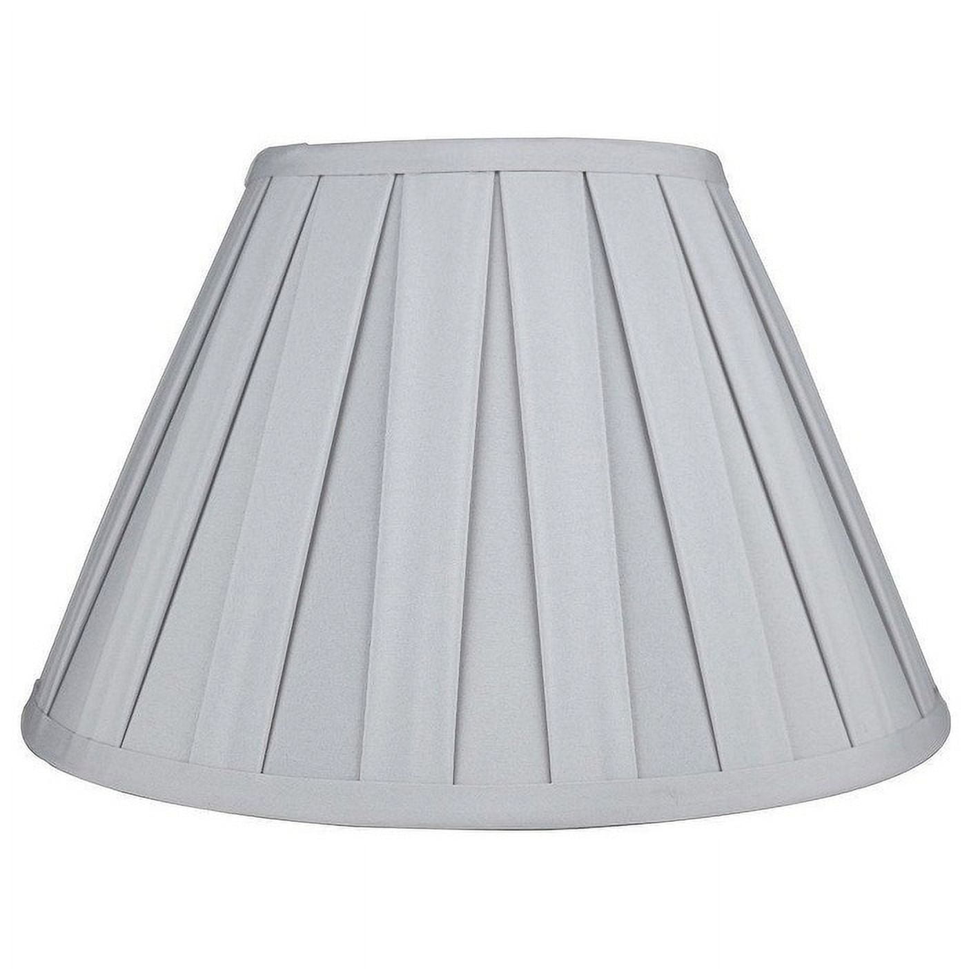 Boxpleat Empire Lamp Shade, 6" Top, 12" Bottom, 8" Slant Light Gray