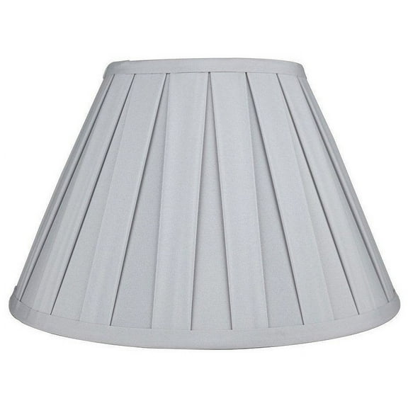 Boxpleat Empire Lamp Shade, 6" Top, 12" Bottom, 8" Slant Light Gray