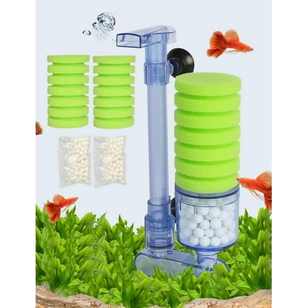 BOXTECH Ceramic Sponge Filter for Fish Tanks, Ultra Quiet Aquarium Air Pump with Filtration & Oxygen Features