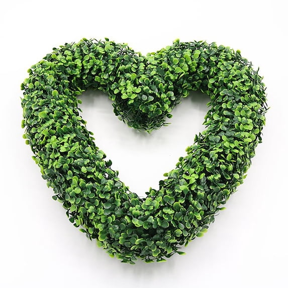 Boxwood Heart Topiary Green Garland 17", Valentine's Day Indoor Porch Home Decor
