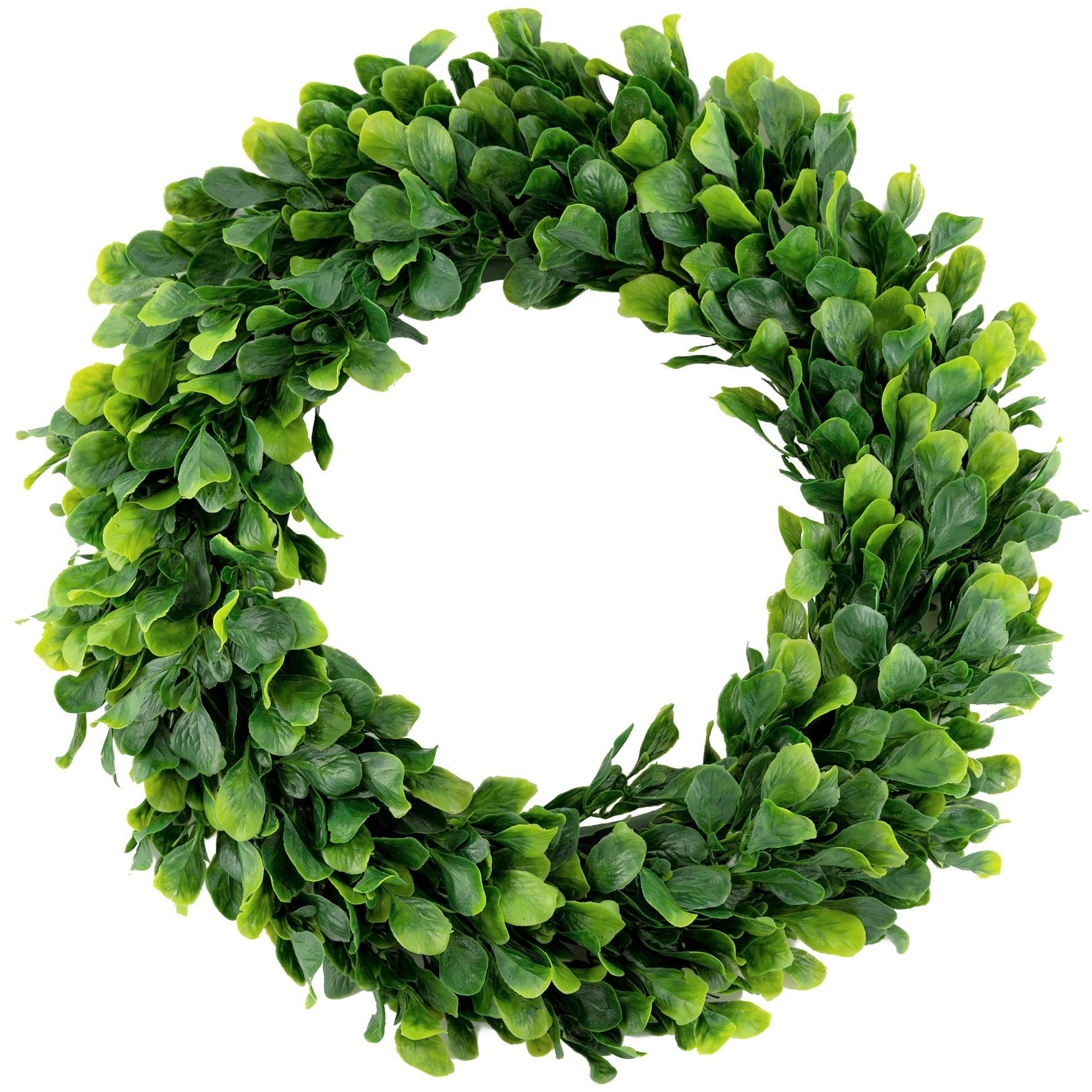 15" Green Artificial Boxwood Wreath for Front Door