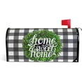 thumbnail image 1 of Boxwood Wreath Magnetic Mailbox Cover MailWraps Buffalo Check Plaid Home Sweet Home Rustic Farmhouse Mailbox Covers Wraps Post Box Cover Oversized 25x21 Mailwrap Garden Home Decor, 1 of 5