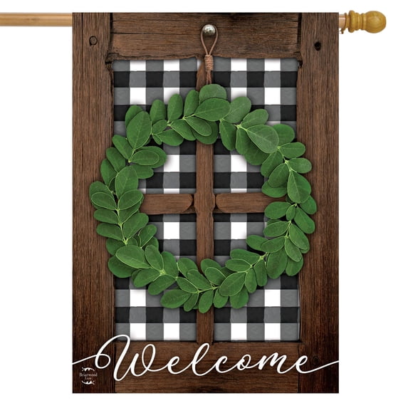 Briarwood Lane Boxwood Wreath House Flag