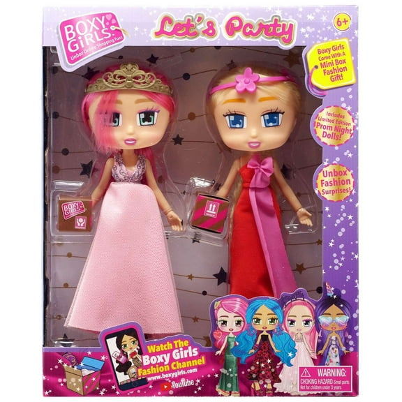 Boxy Girls Let's Party Pink & Priscilla Doll 2-Pack