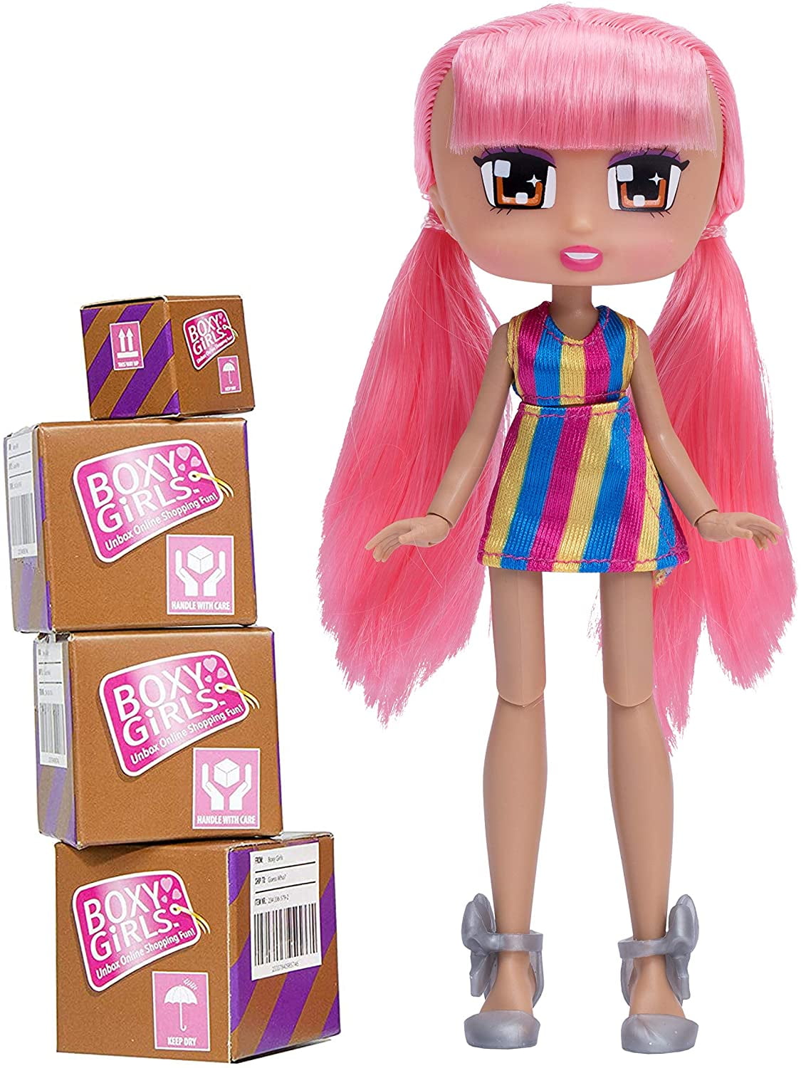 Boxy Girls - Pink Hair Jade Doll - Season (3) Fashion and Clothes Dolls -  (4) Unboxing Boxes Included with Surprise Clothes and Accessories Inside