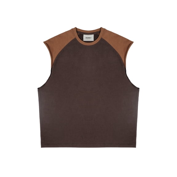 Brooklyn Cloth Boxy Muscle Tee, Cotton, Casual, Young Men's for Adults, Brown, Small