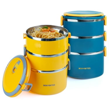 Boxybites Stackable Stainless Stee Thermos for Hot Food-3-Tier Insulated Bento/Food Container with Lunch Bag for Daily Use Portable thermal lunch box Multilayer thermal tier lunch box