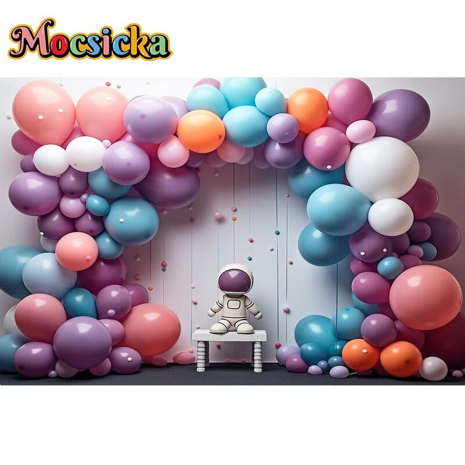 Baocicco 7x5ft Baby Girl Happy Birthday Backdrop Pink Balloons Floral Sweet Princess Photography Backgrounds Pink Baby Girl First Birthday Shower Cake Smash Backdrop Banner Decor Supplies Props - View #5