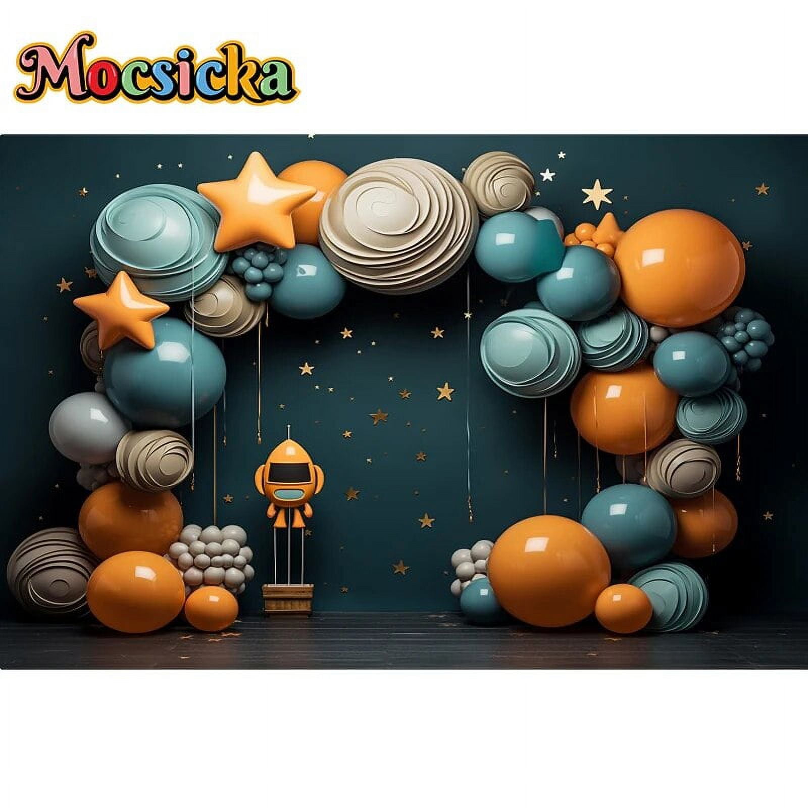 Baocicco 7x5ft Baby Girl Happy Birthday Backdrop Pink Balloons Floral Sweet Princess Photography Backgrounds Pink Baby Girl First Birthday Shower Cake Smash Backdrop Banner Decor Supplies Props - View #4