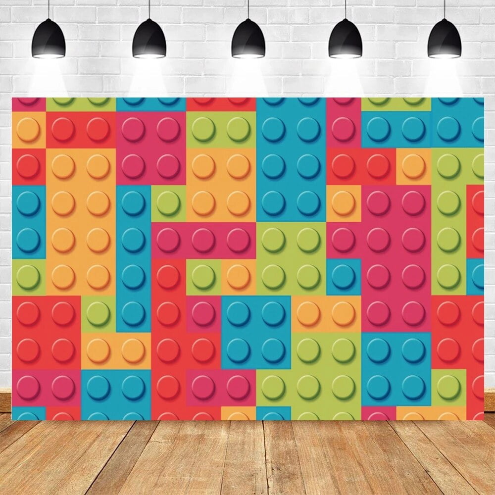 Boy And Girl 1st Birthday Toy Building Blocks Backdrop Baby Shower