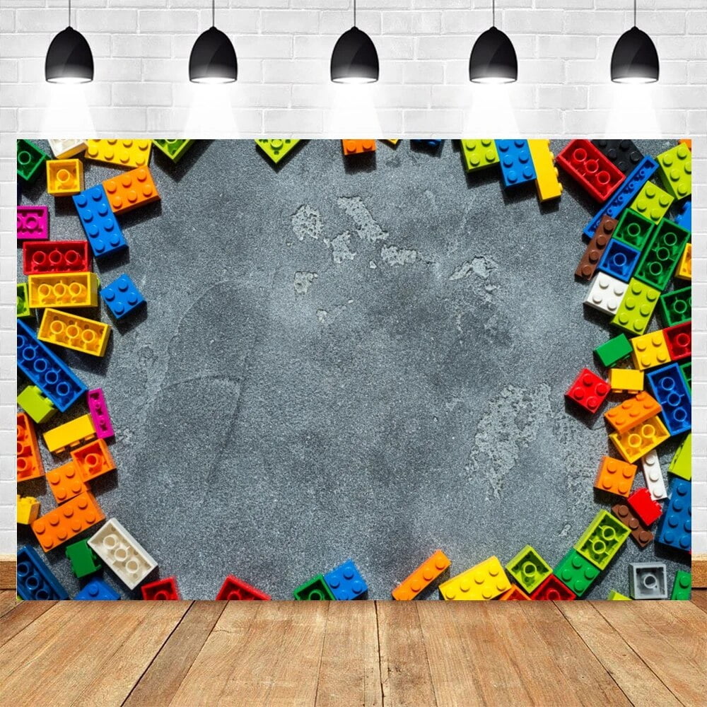Boy And Girl 1st Birthday Toy Building Blocks Backdrop Baby Shower