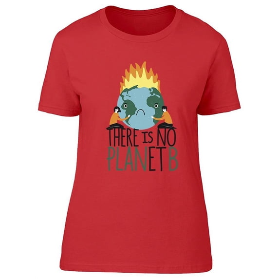 Boy And Girl Hugging A Sad Earth T-Shirt Women -Image by Shutterstock, Female Small