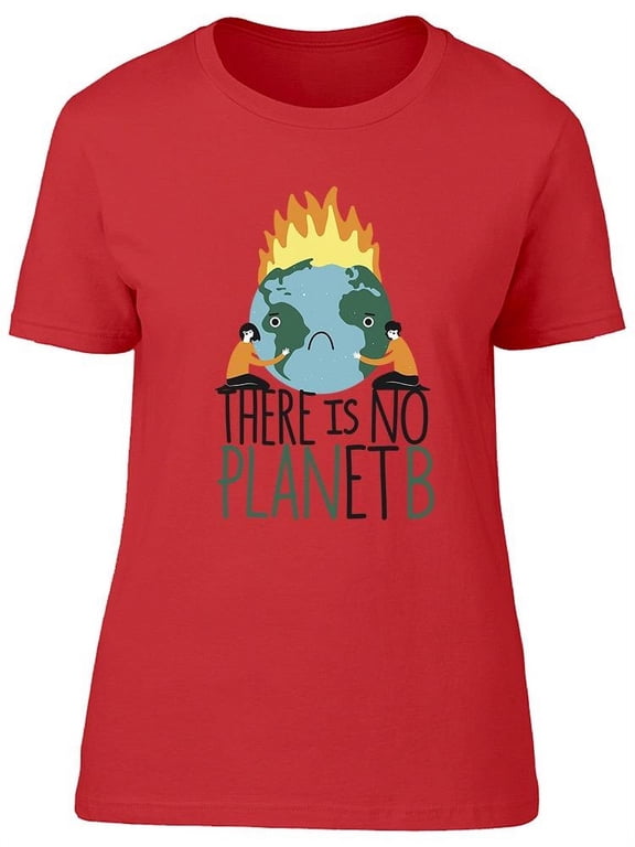 Boy And Girl Hugging A Sad Earth T-Shirt Women -Image by Shutterstock, Female x-Large