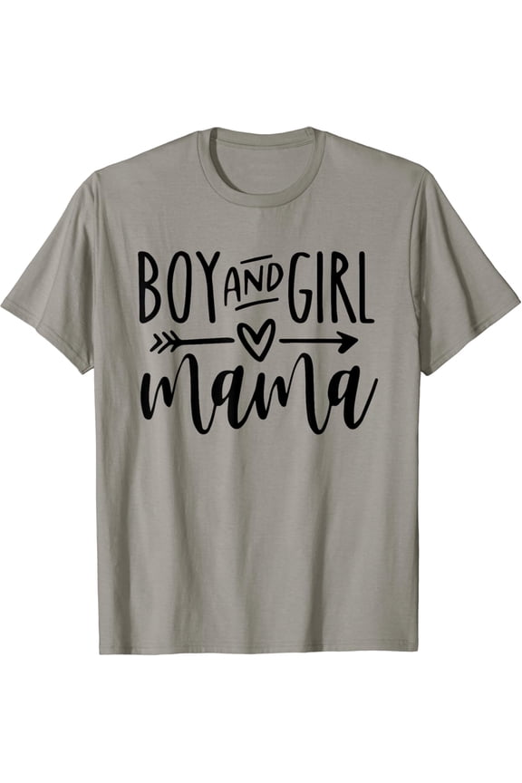 Boy And Girl Mama Mom Of Two Mommy Mother Gift Women T-Shirt Unisex S-5XL Hot Trending Shirt, Vintage Birthday Gift