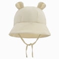 thumbnail image 1 of Boy And Girl Sun Hat Baby Bear Ears Fisherman's Hat Sun Hat Beach Cap For 3 To 12 Hat,3-12 Months,Beige Hat, 1 of 7