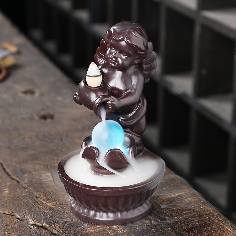 Boy Angel Ceramic Incense Burner Smoke Waterfall Backflow Censer Incense Holder Zen Home Decoration Living Room Decor