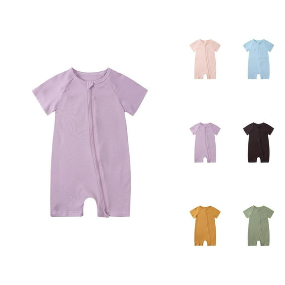 Boy Baby Clothes Baby Romper Boys Romper and Jumpsuit - Baby Sleepers with Zipper Short Sleeve Design for Comfort and Style