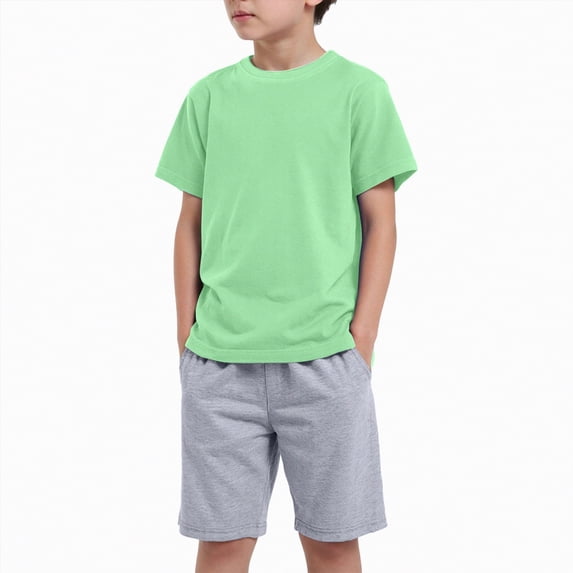 Boy Baby Clothes Boys Summer Sets Kid Spring Cotton Button Printed Short Sleeve Training 1t 2t 3t 4t 5t 6t T shirt + Drawstring Pants T-shirt with Elastic Waist Shorts Two Pieces Set