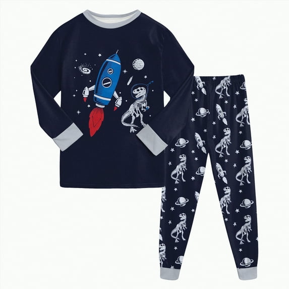 Boy Baby Clothes Little Boys Fall/Winter Round Neckline Long Sleeve 4T 5T 6T 7T Tops And Pants Pajamas 2Pcs Set