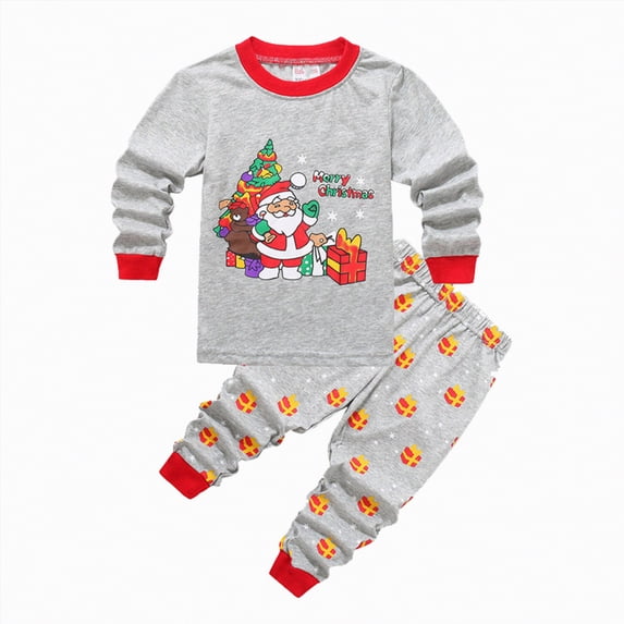 Boy Baby Clothes Toddler Autumn Winter Solid Color Long Sleeve Elastic Waist 6 12 18 24 Months 2T 3T Sleepwear Pajamas 2-Pieces Set