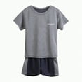 thumbnail image 1 of Boy Baby Clothes Toddler Boys Clearance Sale Summer Outfit Sets Kids Spring Cotton Round Neck Printed Short Sleeve Training 0 3 6 12 18 24 Months Children's Outfits Pajama Set Two Pieces, 1 of 5