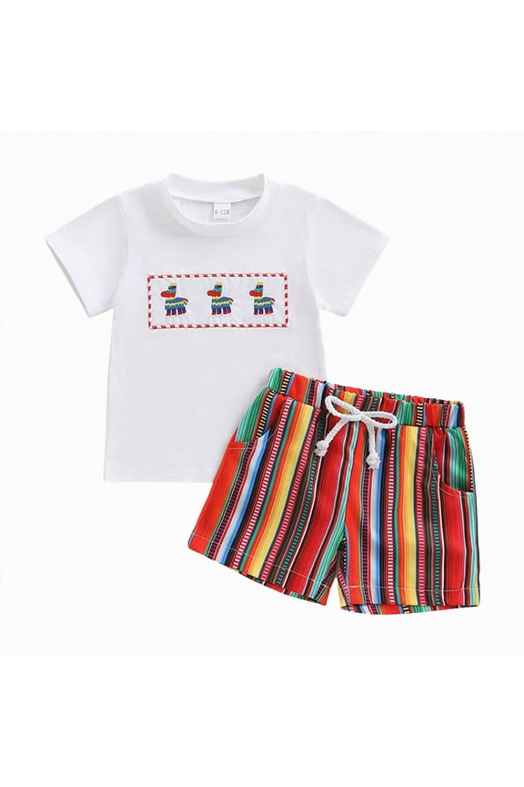 Boy Baby Clothes Toddler Boys Girls Fashion Outfits Set Kids Unisex Summer Cotton Cartoon Print Short-sleeved Basketball 0 3 6 12 18 24 Months Shirts & Shorts Sets T-shirt+Shorts 2PCS