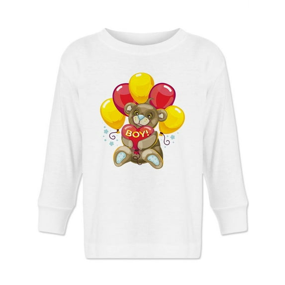 Boy! Balloon Bear Long Sleeve Toddler -Image by Shutterstock, 4 Toddler