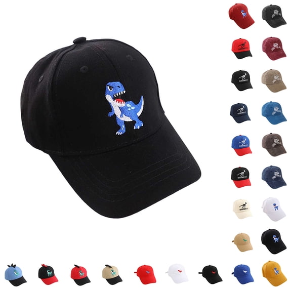 Boy Baseball Hat Adjustable Lightweight Breathable Summer Baseball Cap Dinosaur Embroidered Baseball Cap Size 2-8 Years