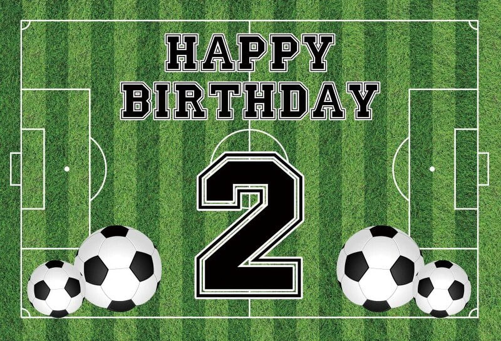 Boy birthday photography background soccer field football kids child