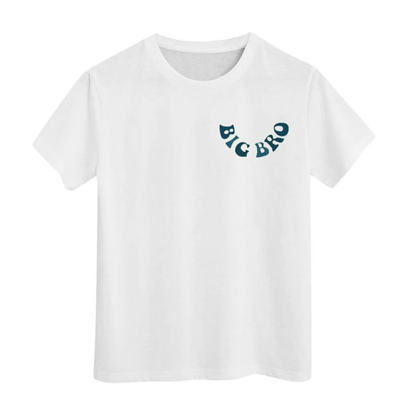 Boy Blouses Casual Big Cool Big Bro Club Summer Announcement Short Sleeve Tops Casual