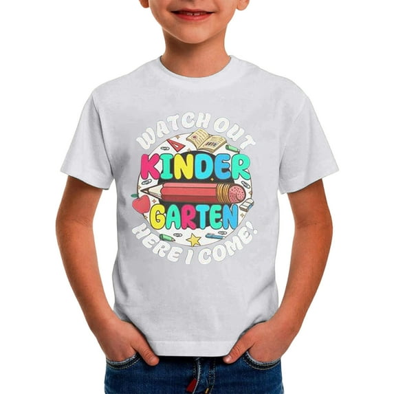 Boy Blouses Casual Kindergarten Letter Print First Day School Nursery Graduation Going Out Tops