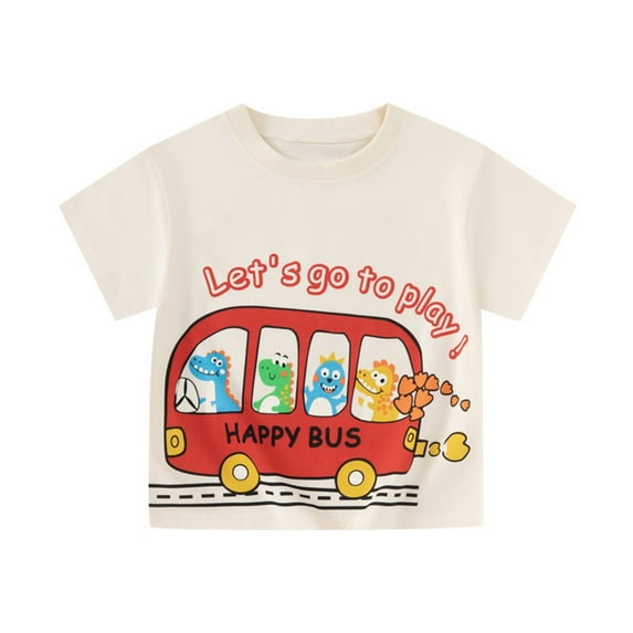 Boy Blouses Casual Round Neck Print Youth Comfortable School Toddler Clothing