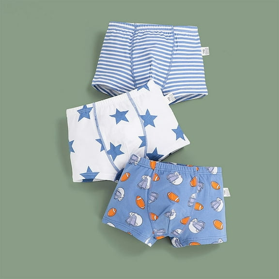 Boy' Boyshorts Underwear - 3 Pack Soft Seamless Girls Panties Boy Shorts - Breathable Panties for Boy Blue 7 Years
