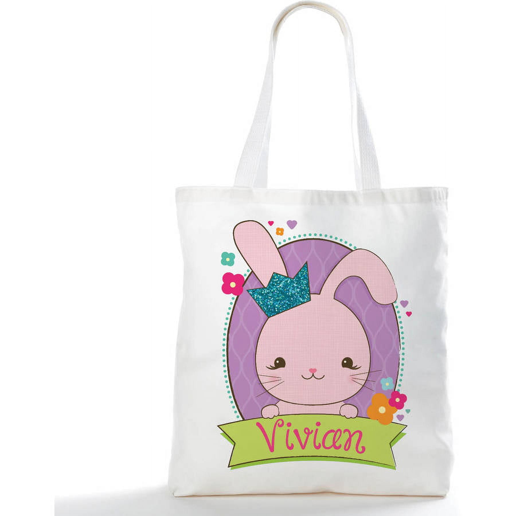Boy Bunny or Girl Bunny Personalized Easter Tote Bag