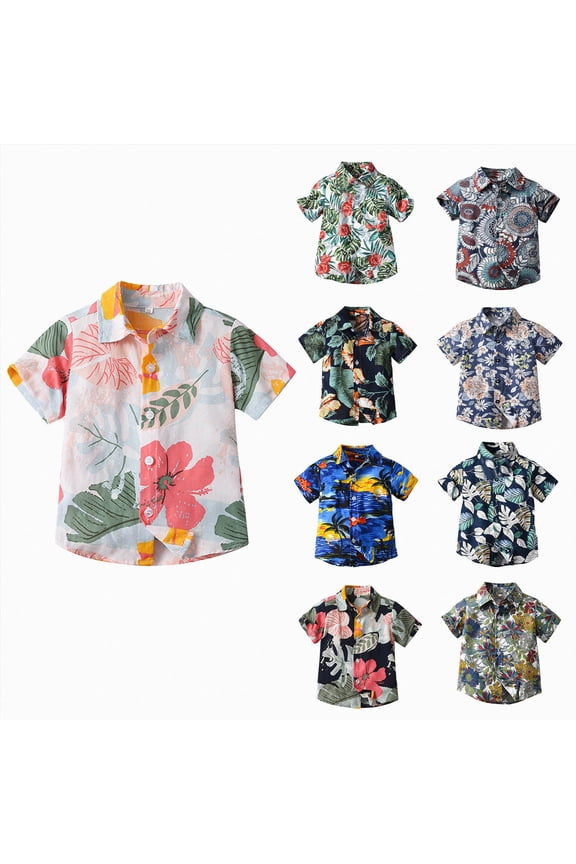 Boy Button Down Short Sleeve Shirt for Toddler Striped Shirt Boys Hawaiian Shirts for Summer 6-12 Months 12-24 Months 2t 3t 4t 5t 6t 7t 8t 9t Children 2-3 Years
