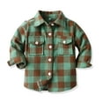 thumbnail image 1 of Boy Button down Shirt Plaid Collared Boys Long Sleeve Shirts Fall Light Jacket Boys' Outerwear Jackets & Coats 6-7 Years, 1 of 2