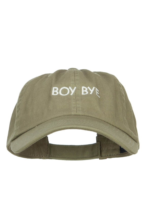 Boy Bye Embroidered Low Cap - Olive OSFM