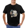 thumbnail image 1 of Boy Cat Bird Vintage T-shirt Mens Cotton Classic Crewneck Short Sleeve Tees Unisex Black 5XL, 1 of 2